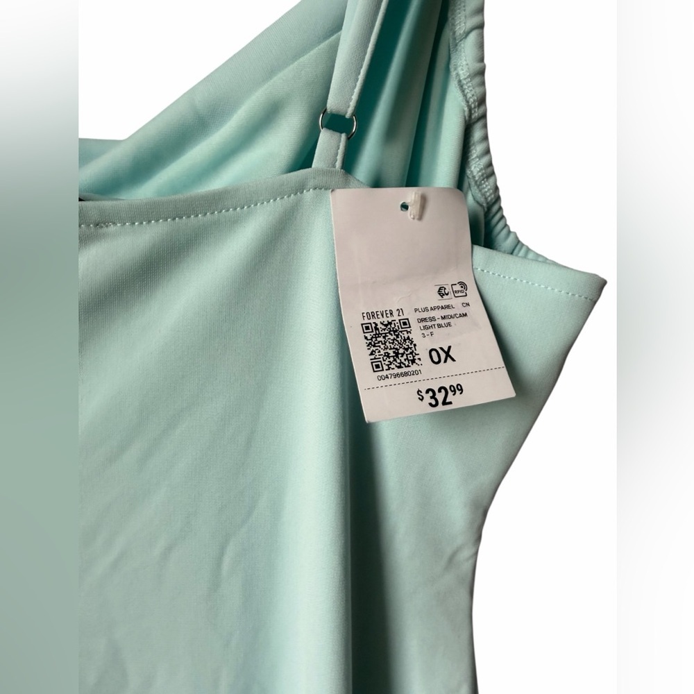 Forever21 Baby Blue Slip Dress Midi Cowl Neck Plus Size 0x Summer Going Out - Picture 7 of 10